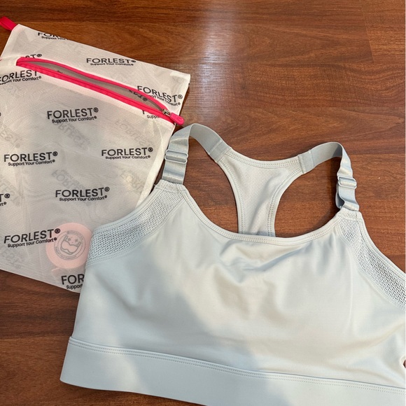 Light Blue Racerback Running Sports Bra from Forlest - Picture 8 of 8